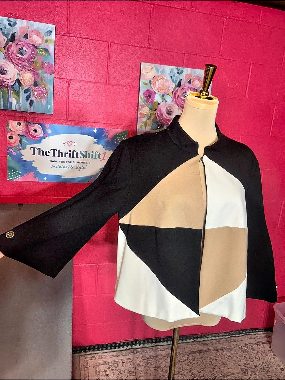 CINOS Geometric Color Block Jacket Size 2 - Picture 4 of 10